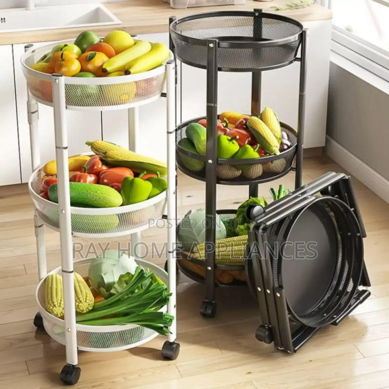 Foldable Round Rotating Multi Layer Rack for Kitchen,Livingroom,Office