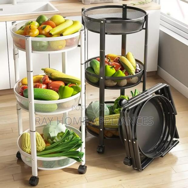 Foldable Round Rotating Multi Layer Rack for Kitchen,Livingroom,Office
