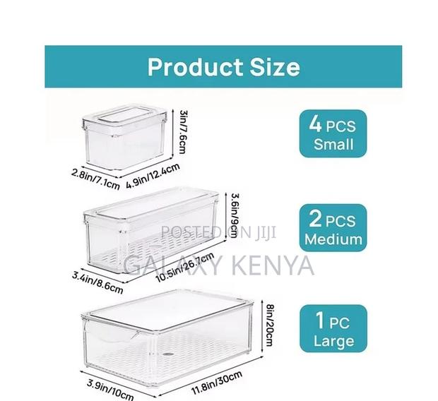 7pcs Stackable Fridge Storage Organizers - thumbnail 3