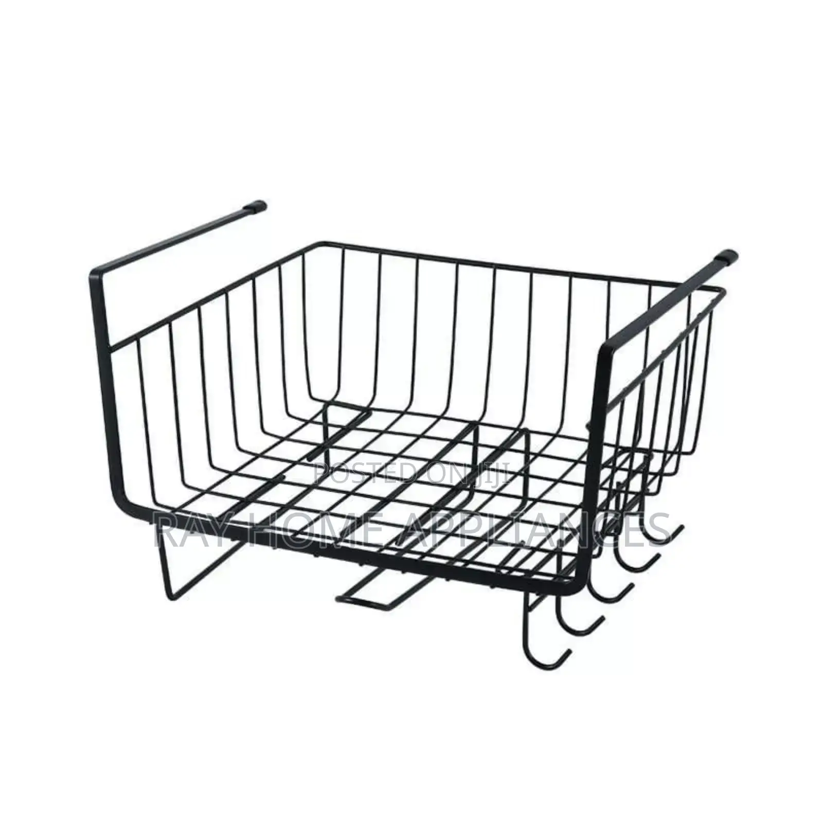 Kitchen Cabinet Under Shelf Double-Layer Storage Rack Black and White