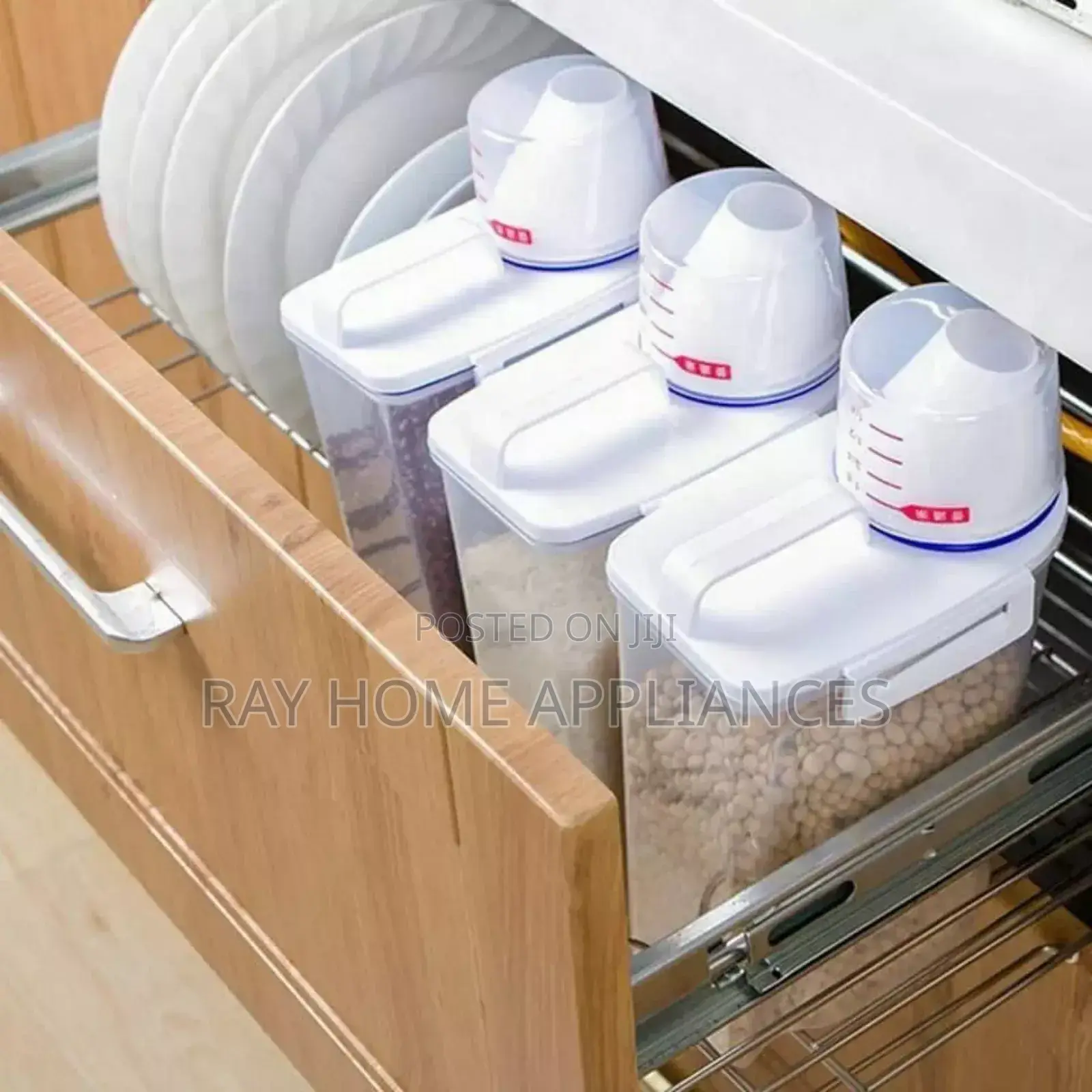 Cereal Storage Container With Measuring Cup and Handle Capacity 2l