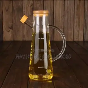 Glass Oil/Vinegar Jar With Bamboo Lid Capacity 580ml Classy