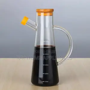 Glass Oil/Vinegar Jar With Bamboo Lid Capacity 580ml Classy