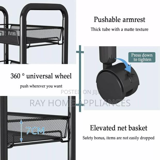 4 Layer Multifunctional Mesh Design Storage Trolley - thumbnail 6