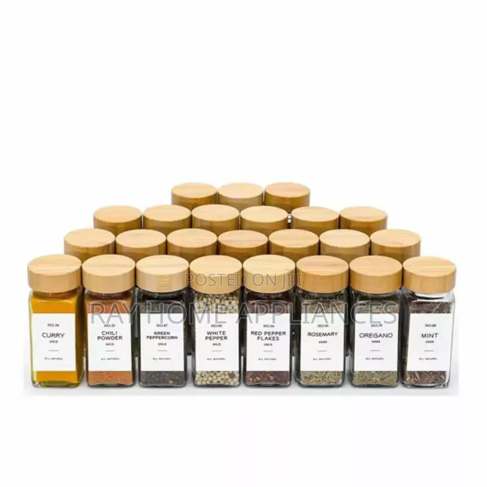 29 PCS Set Glass Storage Jars With Bamboo Lid 120ml