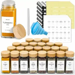 29 PCS Set Glass Storage Jars With Bamboo Lid 120ml