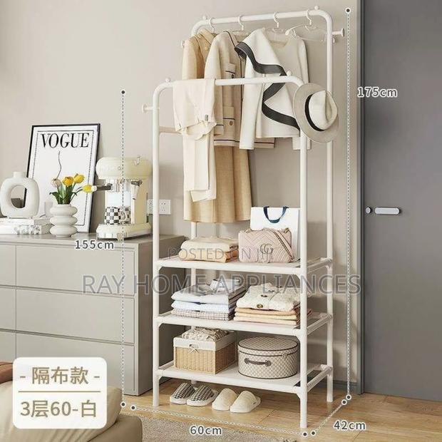 Double Clothing Garment Rack With 3-Tier Storage Shelf - thumbnail 3