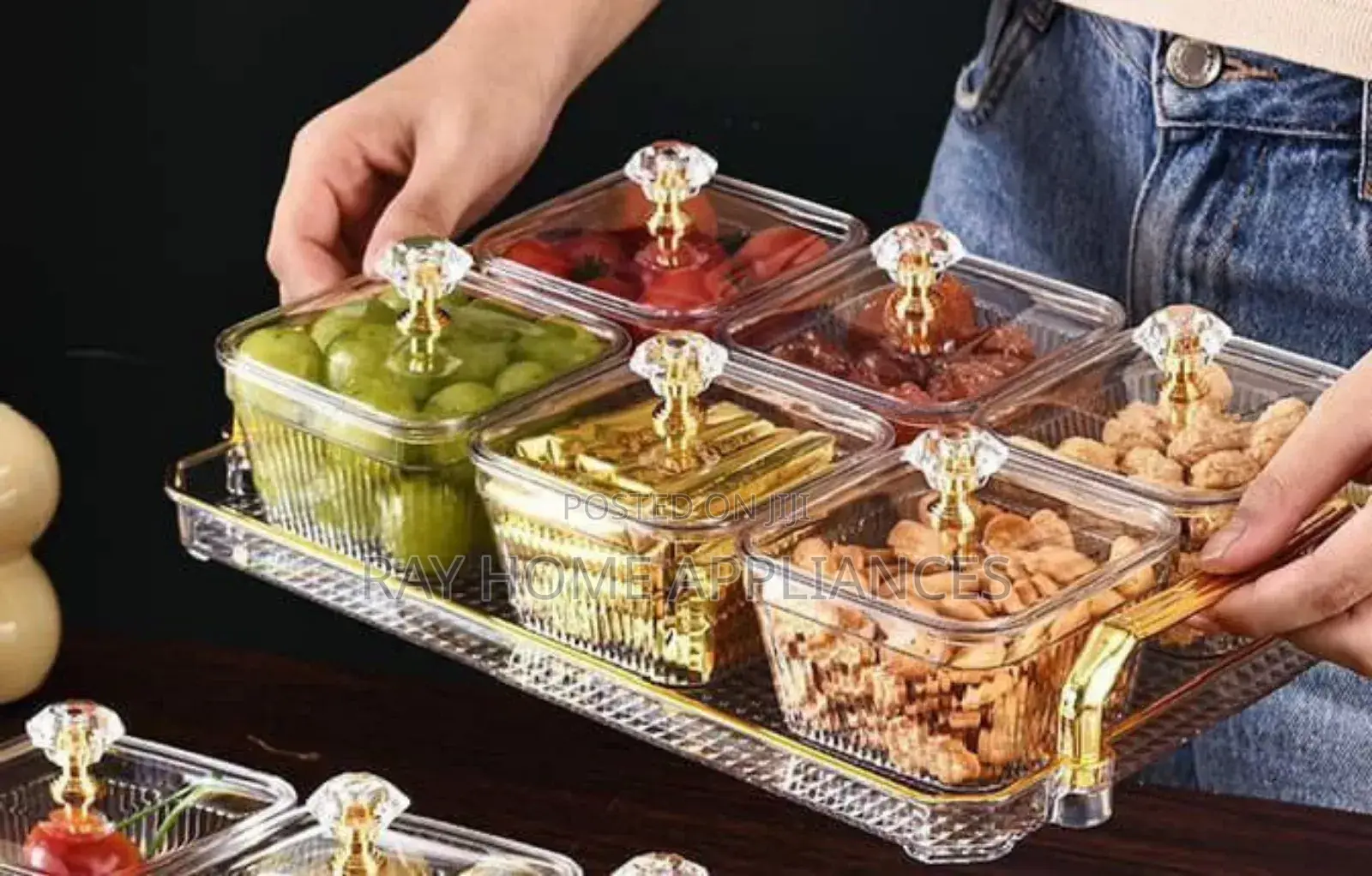 Dessert Snack Set of 7 Tray Size: 31*21*2.4cm* Bowl Size: 9*9*6cm