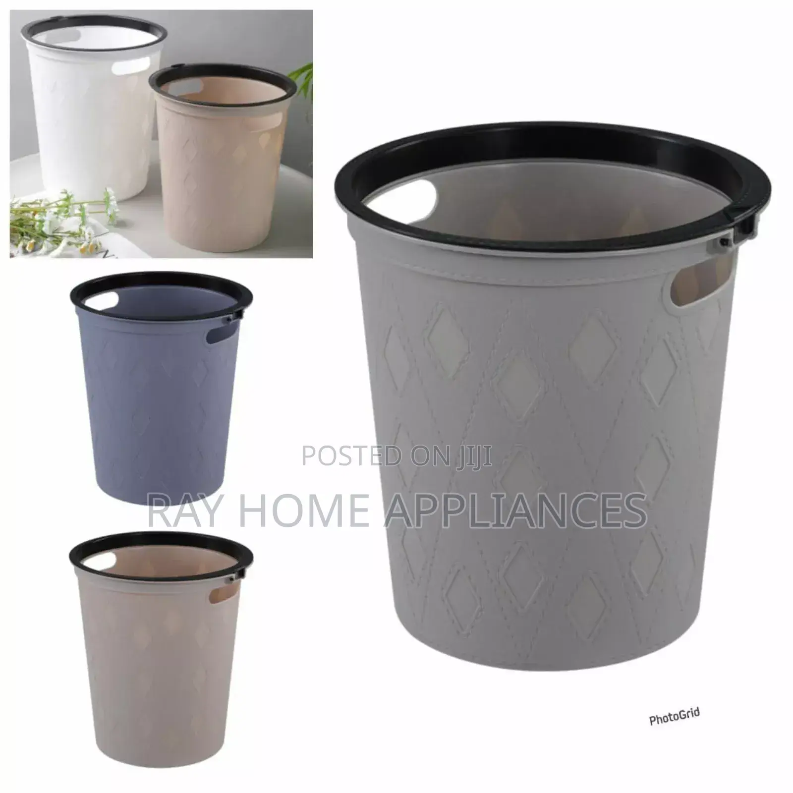 Round Faux Material Dustbin Size: 26.5cm for Office, Home Etc Use