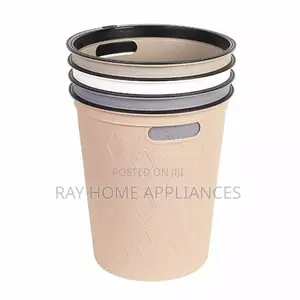 Round Faux Material Dustbin Size: 26.5cm for Office, Home Etc Use