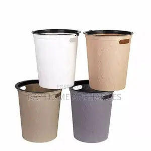 Round Faux Material Dustbin Size: 26.5cm for Office, Home Etc Use