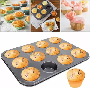 12 Holes Cupcake Baking Tins