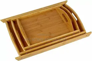 High Quality Multifunctional Bamboo Serving Trays 3 Pieces