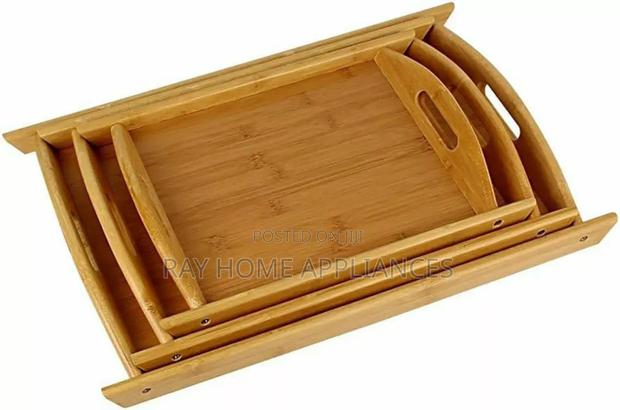 High Quality Multifunctional Bamboo Serving Trays 3 Pieces - thumbnail 3