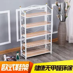 5 Layer Heavy Duty Shoe Rack Material Wood and Metal