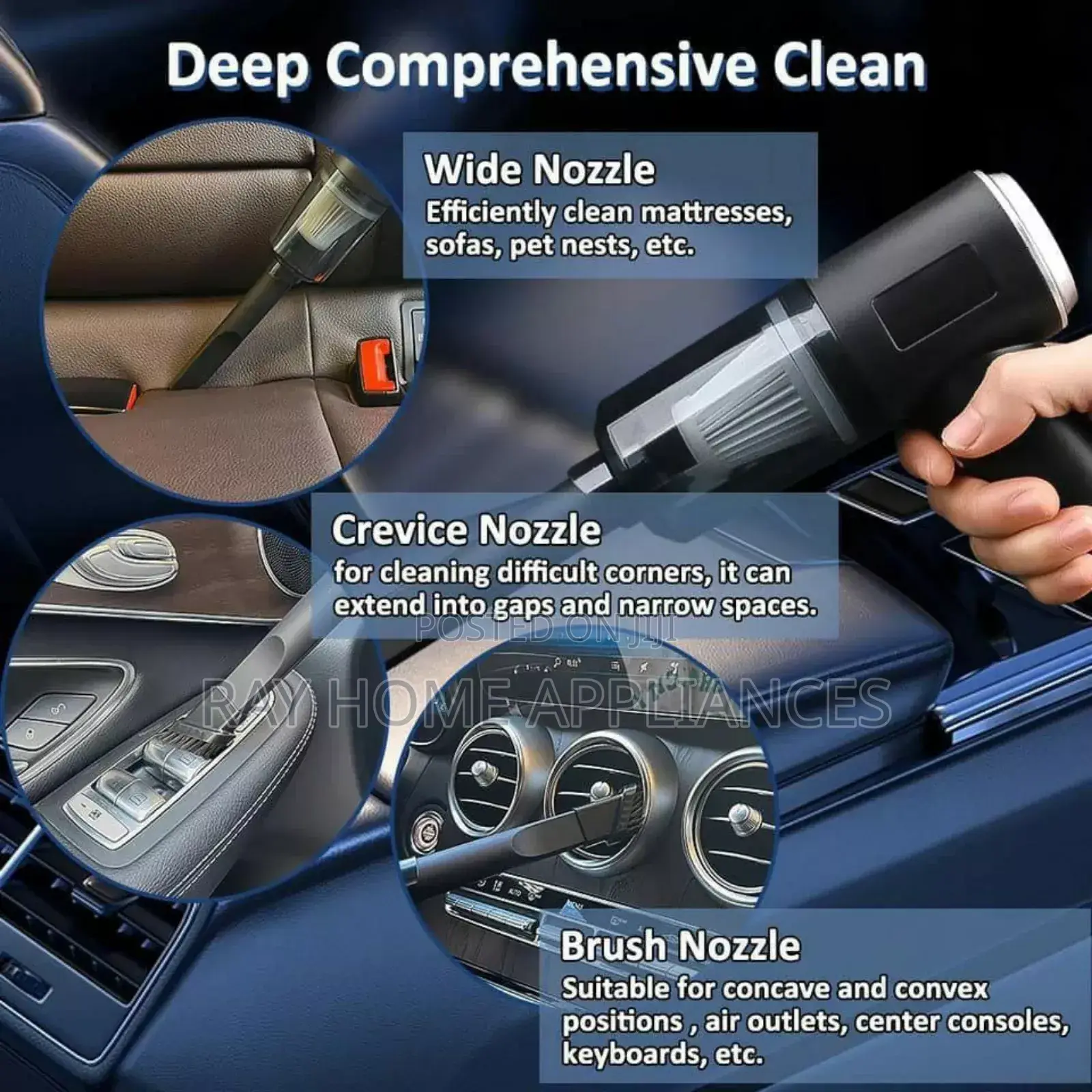 3in1 Handheld Wireless Car/Home Vacuum Cleaner