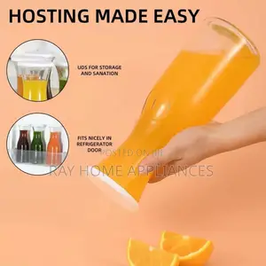 Glass Carafe With White Lids Capacity 1 Liter