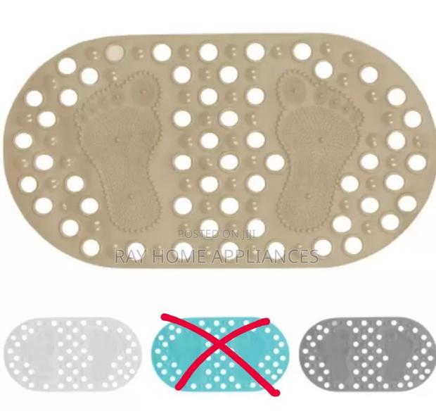Bathroom Antislip Mat With Footprints 65x35cmgrey, White and Beige - thumbnail 2