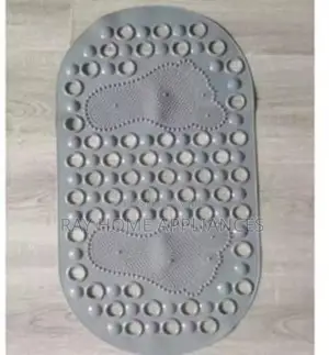 Bathroom Antislip Mat With Footprints 65x35cmgrey, White and Beige