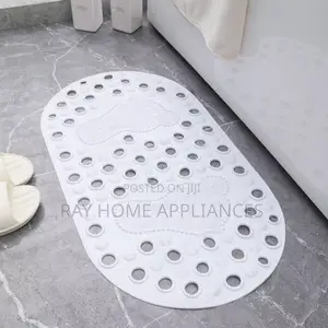 Bathroom Antislip Mat With Footprints 65x35cmgrey, White and Beige