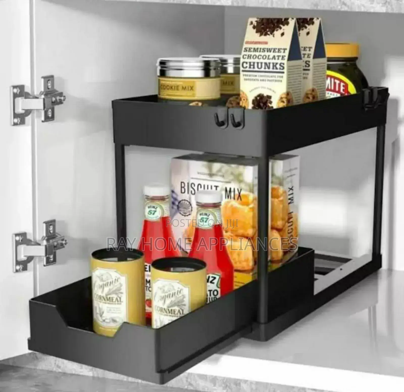 2 Tier Multi-Purpose Rack Black White