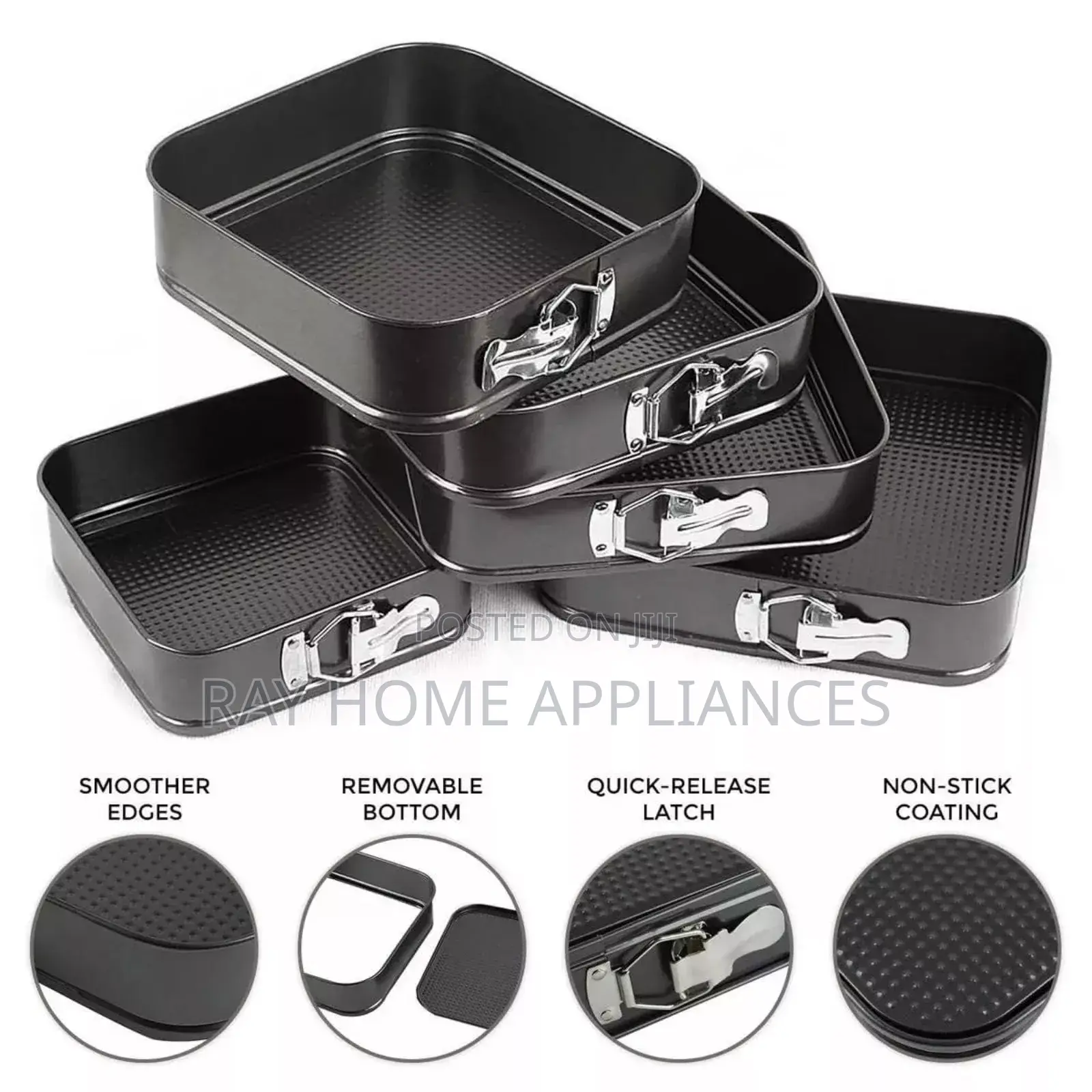 Square Baking Tins Set 6pcs/Set Sizes: 18/20/22/24/26/28