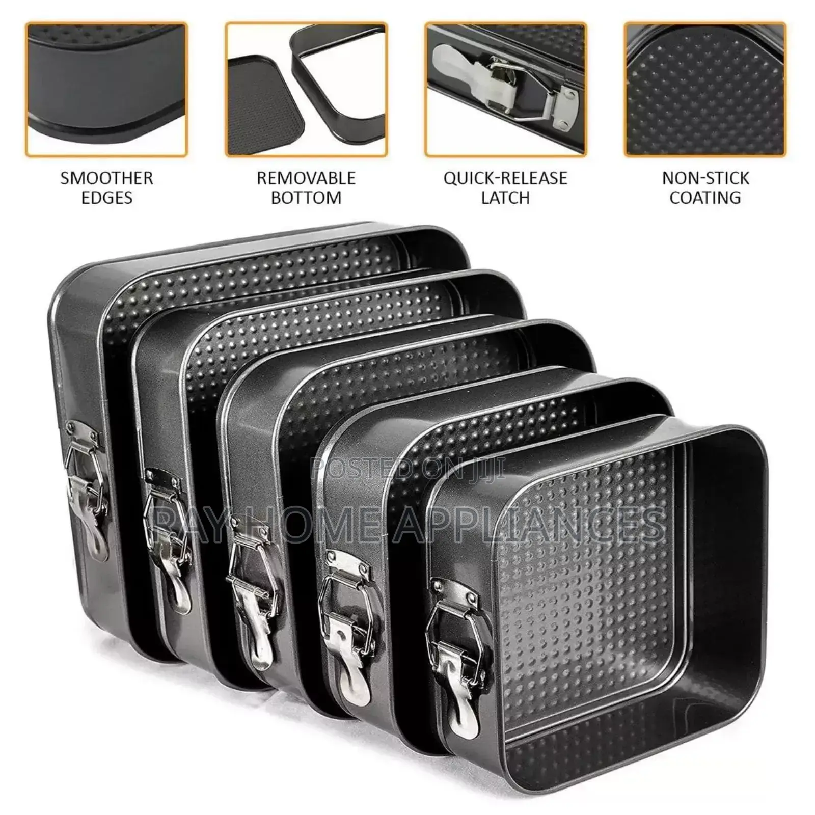 Square Baking Tins Set 6pcs/Set Sizes: 18/20/22/24/26/28