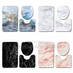 3 Pieces Marble Pattern Bathroom Mats