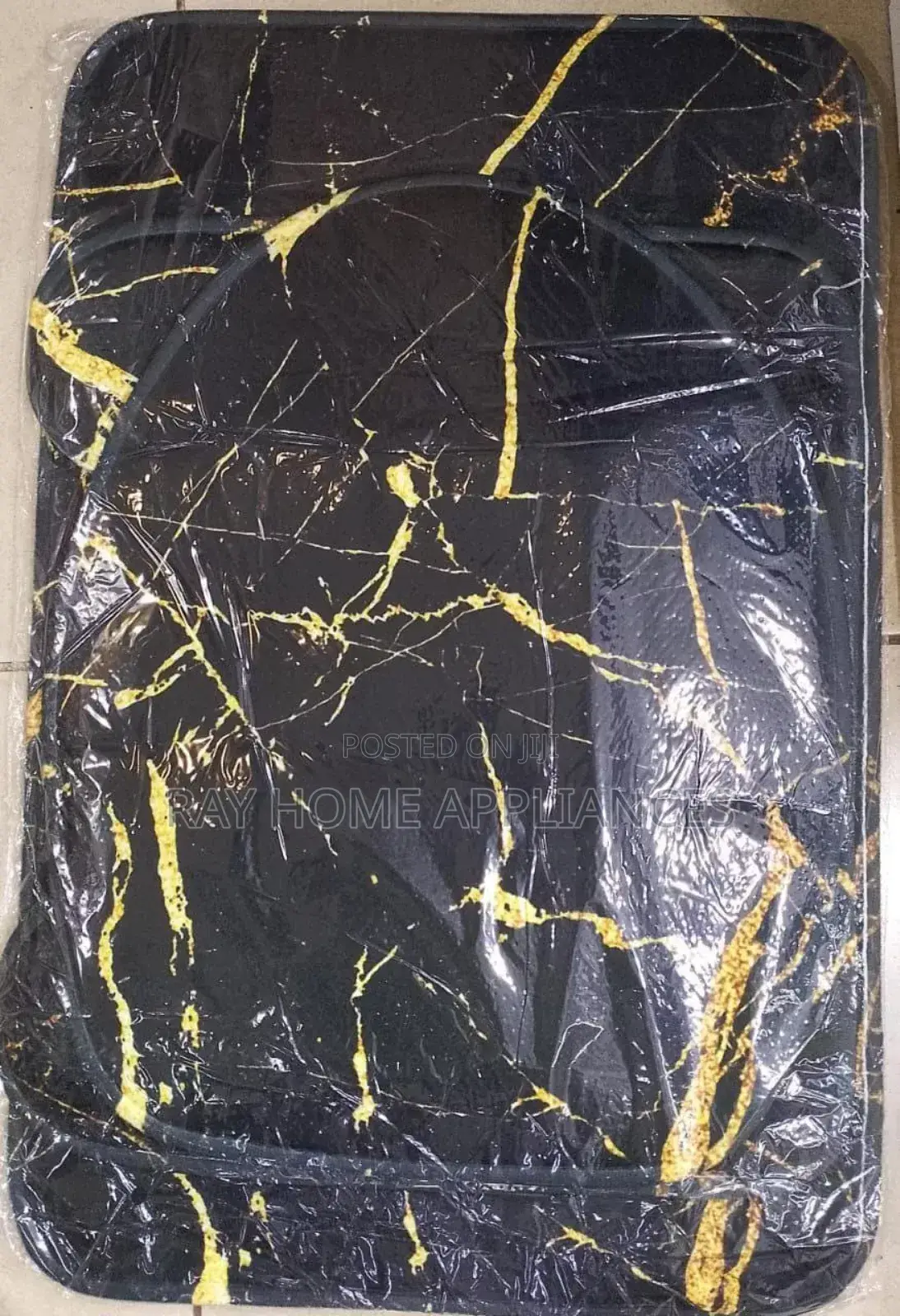 3 Pieces Marble Pattern Bathroom Mats