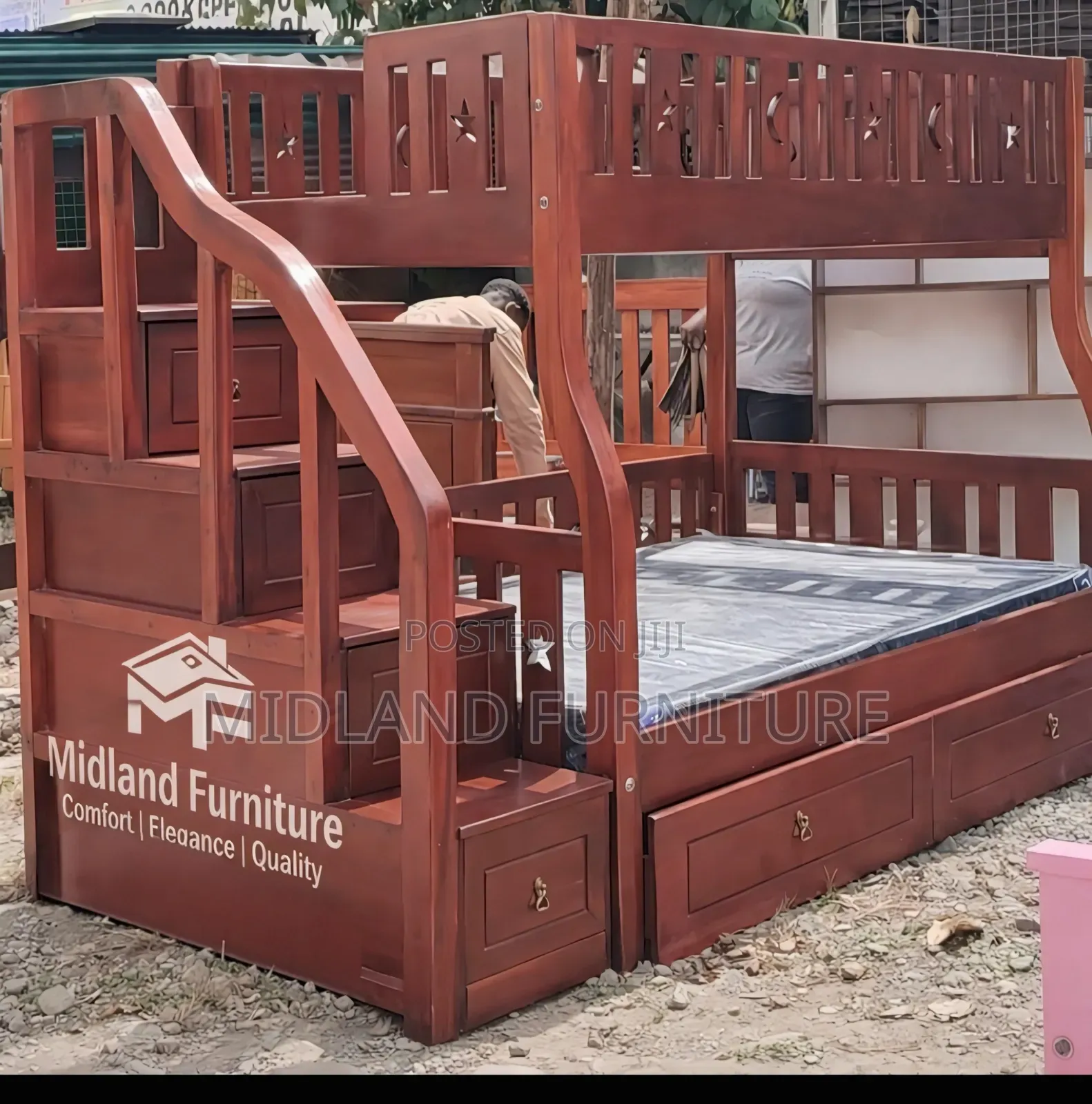 Mahogany Double Decker Bunk Bed. Pay on Delivery