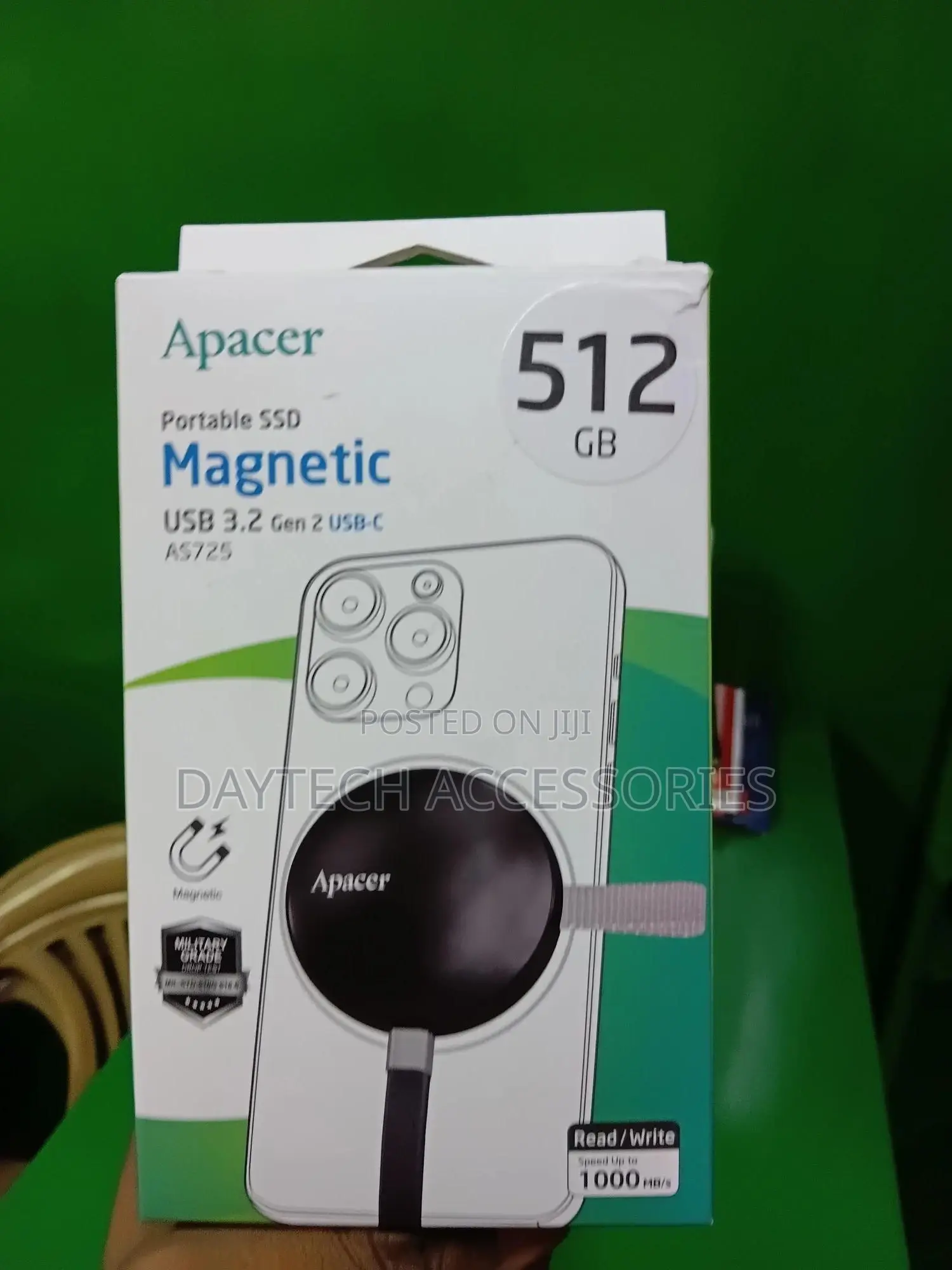 Apacer 512gb Portable SSD As725 Magnetic Usb 3.2 Gen2 Usb-C