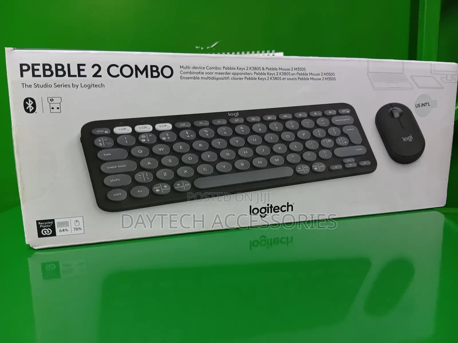 Ogitech Pebble 2 Wireless Keyboard and Mouse Combo (Tonal Graphite)