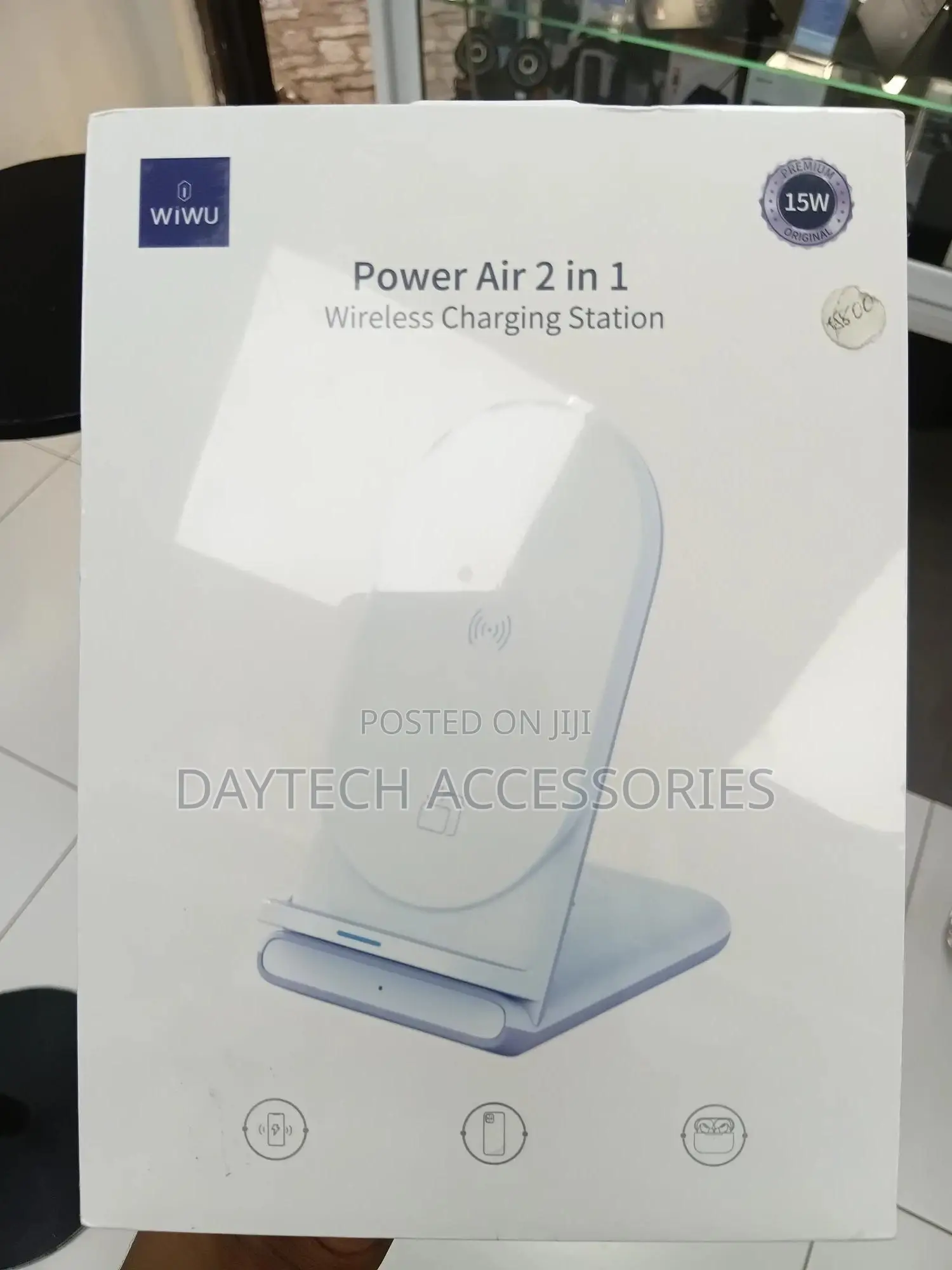 Wiwu 15w Power Air 2 In1 Wireless Charger Charging Station for Phones.