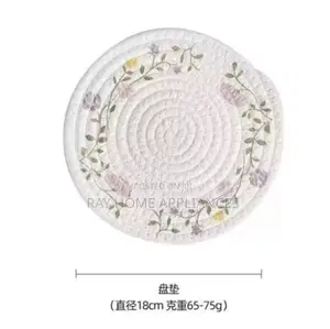 Woven Place Mats 2pcs Material Wooden
 Non-Slip Coaster Set Size 18cm