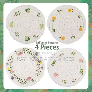 Woven Place Mats 2pcs Material Wooden
 Non-Slip Coaster Set Size 18cm