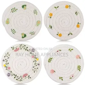 Woven Place Mats 2pcs Material Wooden
 Non-Slip Coaster Set Size 18cm
