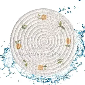 Woven Place Mats 2pcs Material Wooden
 Non-Slip Coaster Set Size 18cm