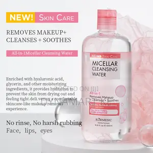 Kormesic All-in-1 Micellar Water Makeup Remover + Cleanser + Soothes