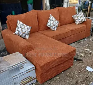 Springed Cushioned L Shaped Sofa Made by Order
