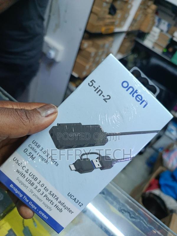 Onten Uca312 Usb-a Usb-C to Sata Adapter With 3xusb 3.0 Hub - thumbnail 2