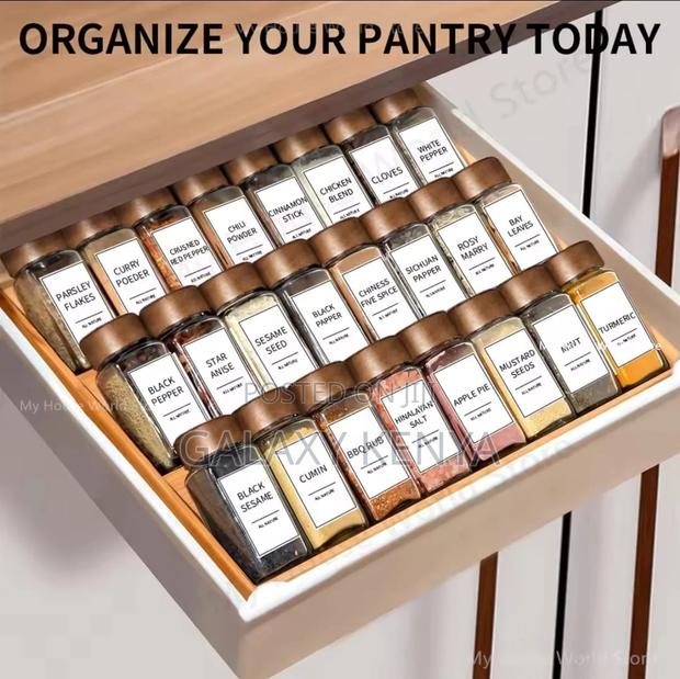 29pcs Set Glass Storage Spice Jars With Bamboo Lid - thumbnail 9