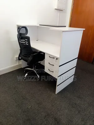 1.2m White Gray Reception Desk