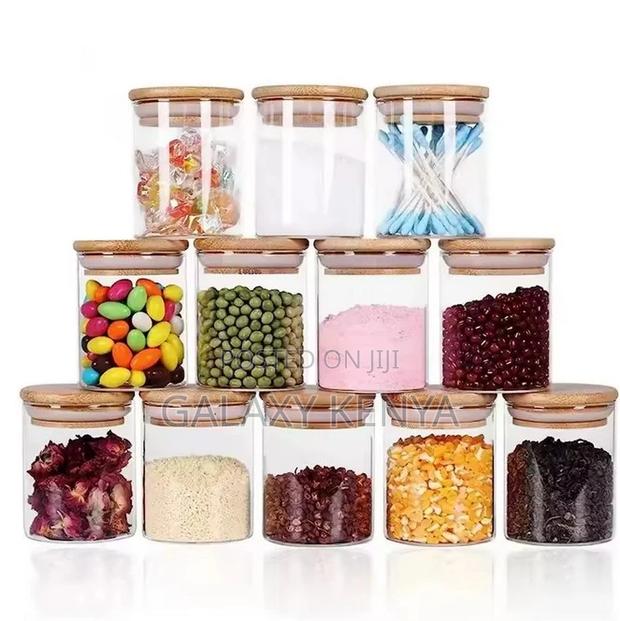 12pcs Round Glass Spice Jar Set