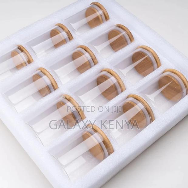 12pcs Round Glass Spice Jar Set - thumbnail 2