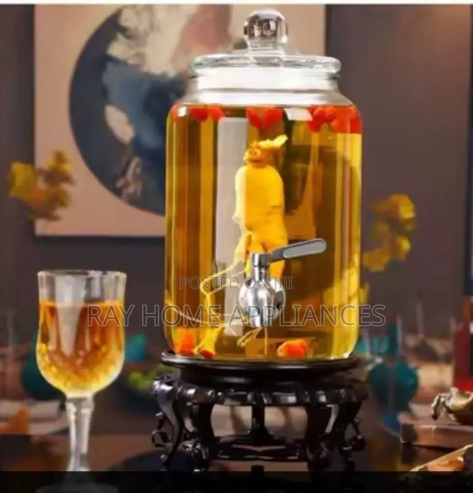 Glass Dispenser With Stand Capacity 5l Material: Glass With PVC Stand