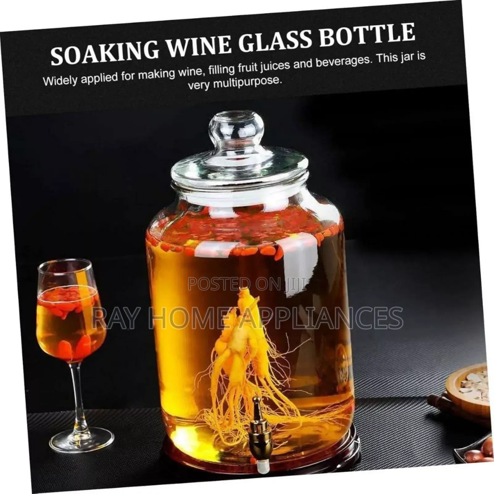 Glass Dispenser With Stand Capacity 5l Material: Glass With PVC Stand