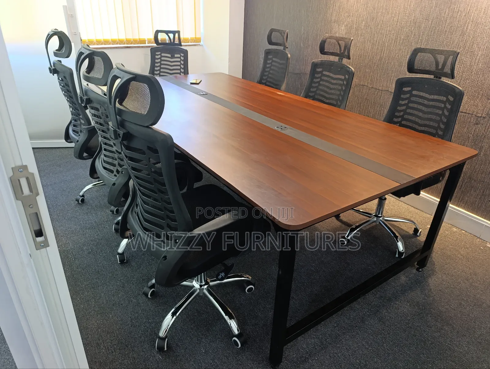 Metallic Frame Boardroom Table