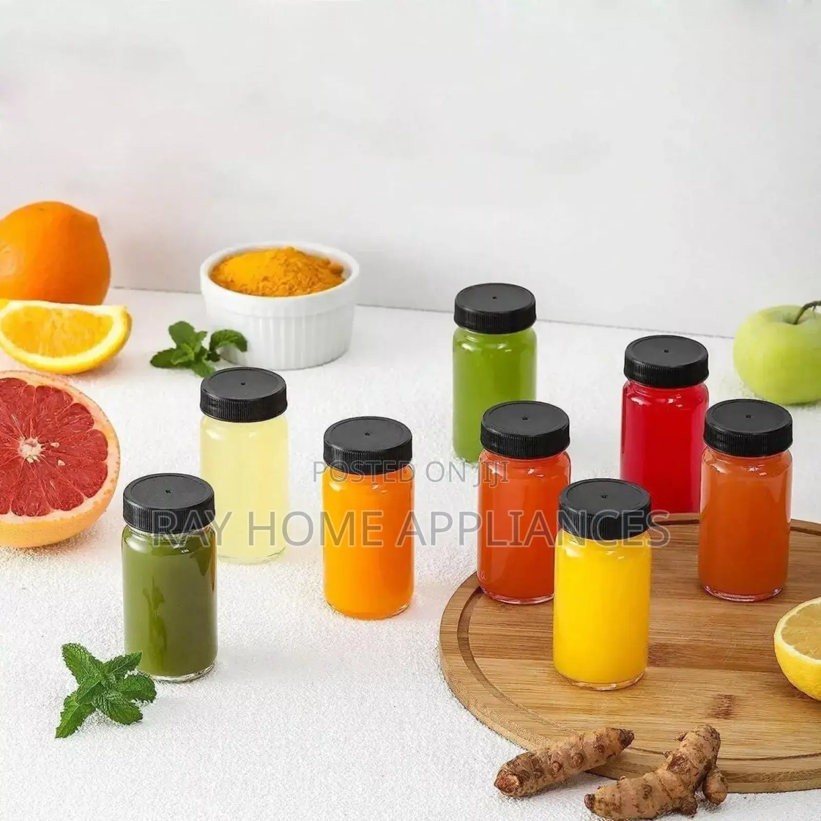 Gingershots Glass Bottles With Black Plastic Lid
Reusable 100ml
