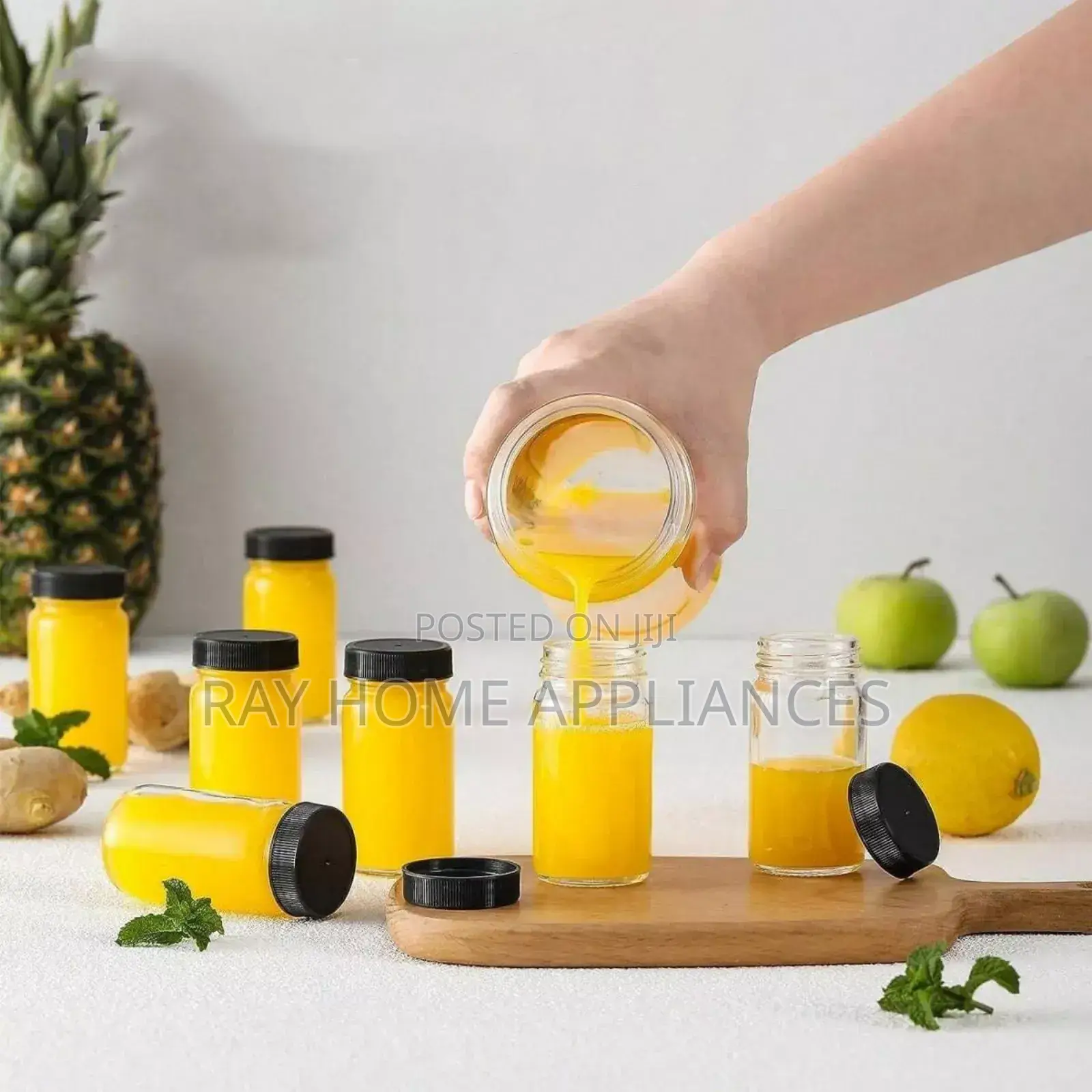 Gingershots Glass Bottles With Black Plastic Lid
Reusable 100ml