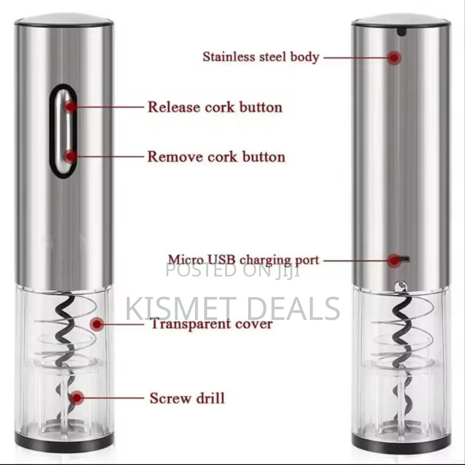 Electric Wine Bottle Opener With Foil Cutter